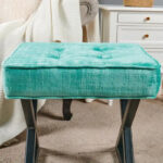 Textured Velvet Ottoman Vanity Stool 18X18X17 - Image 24