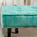 Textured Velvet Ottoman Vanity Stool 18X18X17 - Image 26