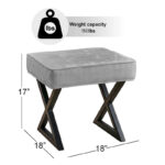 Textured Velvet Ottoman Vanity Stool 18X18X17 - Image 28