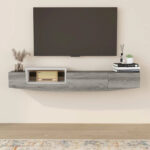 Contemporary 63-inch 1-Shelf Floating TV Console with Drawer and Lift-top Storage by - Image 7