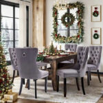 Dining Chairs Set of 6, Luxury Upholstered Velvet Kitchen Chairs Side Chair with Padded Seat Back and Solid Wood Legs - N/A - Image 30