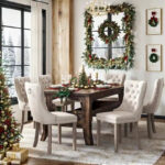 Dining Chairs Set of 6, Luxury Upholstered Velvet Kitchen Chairs Side Chair with Padded Seat Back and Solid Wood Legs - N/A - Image 4