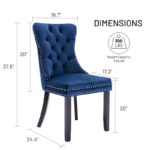 Dining Chairs Set of 6, Luxury Upholstered Velvet Kitchen Chairs Side Chair with Padded Seat Back and Solid Wood Legs - N/A - Image 8