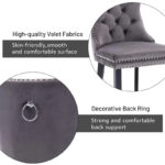Dining Chairs Set of 6, Luxury Upholstered Velvet Kitchen Chairs Side Chair with Padded Seat Back and Solid Wood Legs - N/A - Image 21