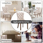 Dining Chairs Set of 6, Luxury Upholstered Velvet Kitchen Chairs Side Chair with Padded Seat Back and Solid Wood Legs - N/A - Image 28