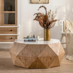 Three-dimensional Embossed Pattern Design American Retro Style Coffee Table - Image 3