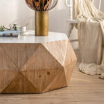 Three-dimensional Embossed Pattern Design American Retro Style Coffee Table - Image 11