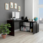 Dallas L-Shaped Home Office Desk, Two Shelves, Single Door Cabinet - Image 14
