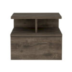 Adele Floating Nightstand with Open Shelf, Drawer, White - Image 4