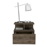 Adele Floating Nightstand with Open Shelf, Drawer, White - Image 5