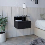 Adele Floating Nightstand with Open Shelf, Drawer, White - Image 7