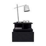 Adele Floating Nightstand with Open Shelf, Drawer, White - Image 8