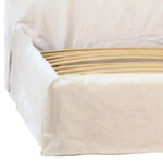 Stetson Ivory Linen Upholstered Slipcover Style Platform Panel Bed, Eastern King - Image 2