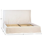 Stetson Ivory Linen Upholstered Slipcover Style Platform Panel Bed, Eastern King - Image 7