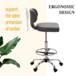 PU Leather Office Chair Swivel Adjustable Rolling Stool with Wheels - Image 4