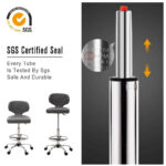 PU Leather Office Chair Swivel Adjustable Rolling Stool with Wheels - Image 7