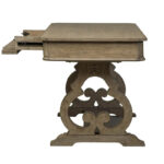 Simply Elegant White, Brown, & Heathered Taupe Writing Desk - Image 7