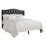 Classic Linen Button Tufted Upholstered Platform Bed - Image 2