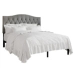 Classic Linen Button Tufted Upholstered Platform Bed - Image 5