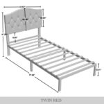 Classic Linen Button Tufted Upholstered Platform Bed - Image 17