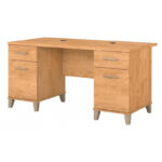Somerset 60W Office Computer Desk with Drawers - Image 3