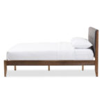 Mid-Century Fabric and Wood Platform Bed by - Image 4