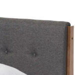 Mid-Century Fabric and Wood Platform Bed by - Image 5