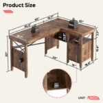 Farmhouse L Shaped Home Office Computer Desk with Storage Cabinet - Image 13