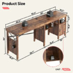 Farmhouse L Shaped Home Office Computer Desk with Storage Cabinet - Image 14