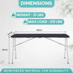 Folding Table Foldable Table Portable Collapsible Table Multipurpose Rectangular Resin Fold Up Table for Outdoor Camping - Image 11