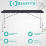 Folding Table Foldable Table Portable Collapsible Table Multipurpose Rectangular Resin Fold Up Table for Outdoor Camping - Image 13