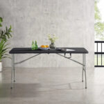 Folding Table Foldable Table Portable Collapsible Table Multipurpose Rectangular Resin Fold Up Table for Outdoor Camping - Image 18