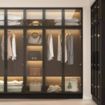 Glass Door Wardrobe Armoire Storage Closet with Light Display Cabinet - Image 6