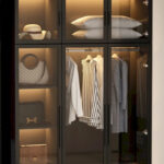 Glass Door Wardrobe Armoire Storage Closet with Light Display Cabinet - Image 18