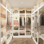 Glass Door Wardrobe Armoire Storage Closet with Light Display Cabinet - Image 29