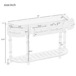 52 Modern and Contemporary Curved Console Table Sofa Table Entryway Table for Hallway Living Room with 4 Drawers and 1 Shelf - Image 6