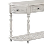 52 Modern and Contemporary Curved Console Table Sofa Table Entryway Table for Hallway Living Room with 4 Drawers and 1 Shelf - Image 9