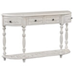 52 Modern and Contemporary Curved Console Table Sofa Table Entryway Table for Hallway Living Room with 4 Drawers and 1 Shelf - Image 16