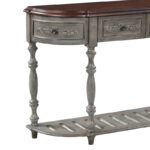 52 Modern and Contemporary Curved Console Table Sofa Table Entryway Table for Hallway Living Room with 4 Drawers and 1 Shelf - Image 19
