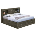 Louis Philippe Full Storage Platform Bed with 6 Storage Drawers - Image 6