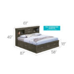 Louis Philippe Full Storage Platform Bed with 6 Storage Drawers - Image 12