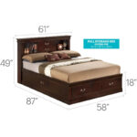 Louis Philippe Full Storage Platform Bed with 6 Storage Drawers - Image 16