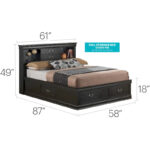 Louis Philippe Full Storage Platform Bed with 6 Storage Drawers - Image 24
