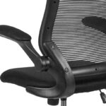 Mid-Back Mesh Ergonomic Drafting Chair with Foot Ring and Flip-Up Arms - Image 12
