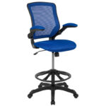 Mid-Back Mesh Ergonomic Drafting Chair with Foot Ring and Flip-Up Arms - Image 22