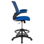 Mid-Back Mesh Ergonomic Drafting Chair with Foot Ring and Flip-Up Arms - Image 31