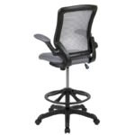 Mid-Back Mesh Ergonomic Drafting Chair with Foot Ring and Flip-Up Arms - Image 43