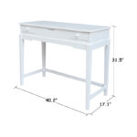 Solid Wood Vanity Table with Vanity Bench (Snow White Finish) - Image 2