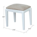 Solid Wood Vanity Table with Vanity Bench (Snow White Finish) - Image 5