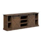 Farmhouse 85 inch TV Stand Console for TVs up to 95 inches, No Assembly Required, Aged Whiskey Finish - Image 5